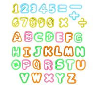 41 PCS Fondant Letter Cutters, Alphabet and Numbers Plastic Cookie Cutters Set, Plastic Letter Number Mathematical Symbol Cookie Cutter for Crafting