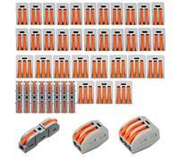 41 Pcs Lever Nuts Wire Connectors,Compact Wire Connectors,1 2 3 Port Electrical Connectors,Quick Cable Connectors Compact Terminal Blocks Kit for Stranded Solid Flexible Wires 28-12AWG