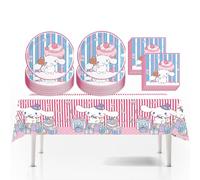 41 pcs Pink Cat Party Decoration Hello Cat Pink Kite Including 1pc Tablecover 20 pcs 7 inches Plates and 20 pcs 6.5 inches Napkins Cat Theme Birthday Party Decoration Favor Sets (41pcs dog 2)