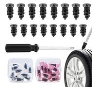 41 Pcs Tubeless Tyre Repair Kit Rubber Nails,Self Service Car Tyre Puncture Repair Screws,Rubber Nail Screw Puncture Emergency Repair Kit with Screwdriver for Car Motorcycle Bike Truck-20 S+20 L