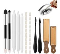41 Piece Gradient Paper Set - 15 Stompes, Rubber Pens, Sketching Sticks and Corrections - Drawing Kit for Artists, Craftsmen and Students