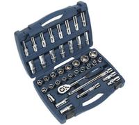 41-Piece Premium Deep Socket And Ratchet Handle Set - 1/2 Inch Drive Metric Tools
