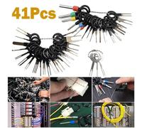 41-Piece Stainless Steel Wire Terminal Removal Tool Kit for Automotive Connectors - Pin Extractor Set with O-For Ring Handles, Compact & Portable for C