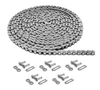 #41 Roller Chain 20 Feet for Gate Openers Carbon Steel Operator Chain Replacement for Extension Automatic Sliding Gate Opener, Garage Hanger Door, Karts, Bike, Includes 5 Connecting Links