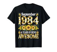 41 Year Old Floral September 1984 41st Birthday Gifts Women T-Shirt