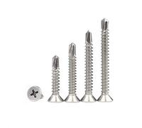 410 Stainless Steel, countersunk Head self-Drilling Screw, self-Tapping self-Drilling Screw, M4.8-M4.8 * 32mm (100 Pieces)