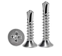 410 Stainless Steel Self Tapping Screws Woodworking Metalwork Drywall Flat Head Phillips Countersunk Insert Drilling Screws(M5.5x19 (20Pcs))