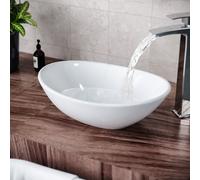 410 x 335mm Oval Cloakroom Counter Top Basin Sink Bowl Nes Home White One Size
