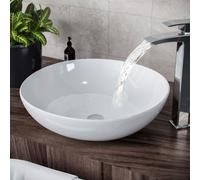 410mm Large Round Cloakroom Stand Alone Counter Top Basin Sink Bowl Nes Home White One Size