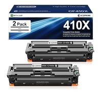 410X Toner Cartridges Black High Yield 2 Pack Replacement for HP 410X CF410X 410A CF410A Color Pro M452 Series; MFP M377, M477 Series Printer Ink | CF410XD