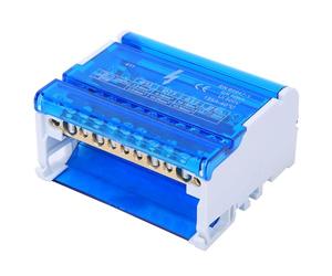 411 Terminal Block Distribution Box, Small 100A Din Rail 4 Level Single Phase with Transparent Dust Cover for Electrical Engineering Internal Wiring State Check