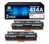 414A Black Toner Cartridge (with Chip) - Comaptible Replacement for HP 414A Black Toner Cartridge, Works with HP Color Laserjet Pro MFP M479fdw M454dw M454dn M455dn M479fdn Printer | W2020A (2 Pack)