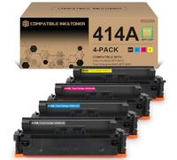 414A Toner Cartridges 4 Pack (with Chip) Works with Color Pro MFP M479fdw M479fdn M454dw M454dn M479dw M455dn M479 M454, Enterprise LaserJet M455dn M480f Printer | W2020A W2021A W2022A W2023A 414X