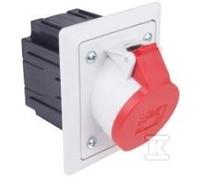 415-6PKG Gray Angled Panel Socket 16A 5P Recessed Box Frame
