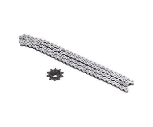 415 Chain 110 Links with Drive Sprocket, Heavy Duty Roller Chain for 49cc 66cc 80cc Motorized Engine Parts, Replacement Chain with 10 - Tooth Sprocket for