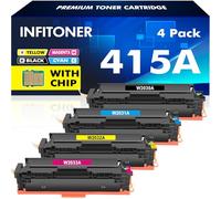 With Chip 415A 415X Compatible for HP 415A Multipack Color LaserJet Pro MFP M479FDW Toner M479FNW M479FDN M479DW M454DN M454DW M479 W2030A W2030X W2031A W2032A W2033A 4-Pack Black Cyan Yellow Magenta