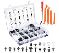 415Pcs Car Retainer Clips & Fasteners Kit - 18 Universal Sizes Nylon Bumper, Fender Rivets, Door Panel Clips, and Plastic Rivets with 10 Cable Ties and Removal Tool for Toyota, Ford, Honda, Chevy