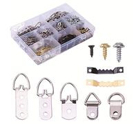 415pcs Picture Hangers Kit,Hardware for Frames Heavy Duty Including 7 Models of Wall D-Rings,Sawtooth Backs,Screws Nails.for Household/Office Tools