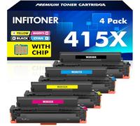 415X 415A With Chip Compatible Replacement for HP Color LaserJet Pro MFP M479FDW Toner M479DW M479FNW M479FDN M454DN M454DW M479 M454 W2030X W2030A W2031X W2032X (4-Pack, Black Cyan Yellow Magenta)