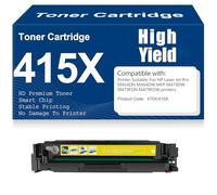 415X Toner Cartridges Compatible 415A Toner High Yield High Capacity Work for HP Laser Jet Pro M454DN M454DW MFP M479DW M479FDN M479FDW with chip,Yellow-415X