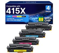 415X Toner With Chip Replacement for HP 415X 415A Toner Cartridge | W2030A W2031A W2032A W2033A Replacement for HP Color Laserjet Pro MFP M454dn W2030A (4 Pack, Black Cyan Yellow Magenta)