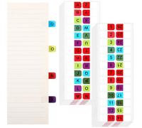 416 Pcs A-Z Alphabet and 1-26 Number Index Tabs, Self-Adhesive Page-Tab Colored Transparent Sticky Alphabet Number Tab for Notebook, Textbook, Dictionary
