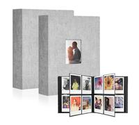 416 Photos Polaroid Photo Album, Slip in 2x3 inch Picture Albums, 2 Packs Polaroid Picture Albums Fits Fujifilm Instax Mini 12 11 9 8 40 Cameras, Compatible with Polaroid Snap Z2300 SocialMatic(Grey)