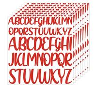 416pcs 8 Sheets Letter Stickers, 1 inch 2 inch Large Capital Self Adhesive Alphabet Stickers Waterproof Vinyl Letter Decals for Scrapbook Decoration Arts Crafts Poster (Red)