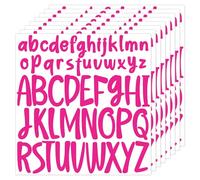 416pcs 8 Sheets Letter Stickers, 1 Inch 2 Inch Self-Adhesive Capital & Lowercase Alphabet Stickers Pink Small Large Vinyl Stick On Decals for Crafts Scrapbooking Mailbox Window Poster (Rose Red)