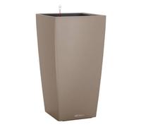 41Cm Tall Planter, Sand Brown Plastic Lechuza Cubico Color Self-Watering Planter With Water Level Indicator H41 L22 W22 Cm