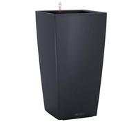 41Cm Tall Planter, Slate Grey Plastic Lechuza Cubico Color Indoor And Outdoor Self-Watering Planter With Drain Plug H41 L22 W22 Cm