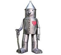 41cm Tall 'Tin Man & His Heart' Metal Garden Sculpture with Axe Small