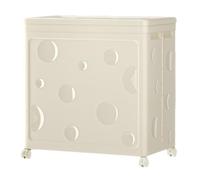41Gal Foldable Laundry Basket, Big Laundry Basket with Wheels and Handle, Dirty Clothes Basket with Lid for Bedroom, Bathroom, Dorm(White,52 * 40 * 63cm/20 * 16 * 25in)