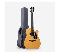 41in Beginner Acoustic Guitar, Full Size All Wood Cutaway Guitar Starter Set W/Case, Strap, Capo, Strings, Picks For Beginners Adult Teen(Yellow)