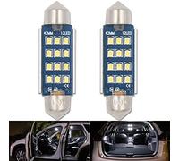 41MM Festoon C5W LED Bulb,HSUN 12V-24V 569 578 212-2 2112 2122 214-2 Canbus Error Free with 12LED SMD2016 Chip for Interior Dome Light and more,2 Pack,6000K White