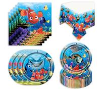 41pc Finding Nemo Birthday Party Tablewares Set, 10 7''Plates,10 9'' plates,1tablecloth, 20 Napkins for Birthday Finding Nemo Party Decorations