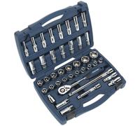 41pc PREMIUM Deep Socket & Ratchet Handle Set 1/2" Square Drive 6 Point Metric