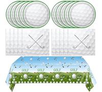 41PCS Golf Party Decorations Golf Sport Themed Party Supplies Include Golf Plates and Napkins Set,Plastic Tablecloth for Birthday Baby Shower Retirement Party,Serve 20