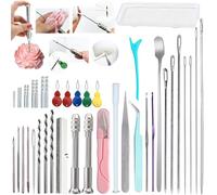 41PCS Mold Punch Wicking Needle Tools Inserting Tool for Candle Making Adjustable Punch Needle Long Silicone Mold Hook Needle Drill Candle Wick Hole Drill Steel Sticks to Make Holes in Candles Soap