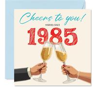 41st Anniversary Card for Women and Men, Cheers Married Since 1985