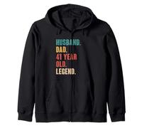 41st Birthday Decoration Funny Gift Husband Vintage Dad 1982 Zip Hoodie