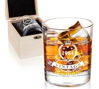 41st Birthday Gifts for Men 360ml,1984 Whiskey Glass in Valued Wooden Box,Bourbon Glass for 40 Years Old Dad,Husband,Friend,Bday Gift Ideas,Birthday Decorations.