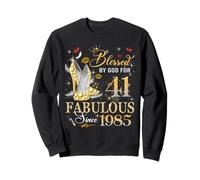 41st Birthday Queen Blessed by God 41 Fabulous Since 1985 Sweatshirt