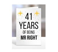 41st Wedding Anniversary Card, of being Mr Right, Gifts for Husband, Boyfriend, Fiance, Couple, Ideas, Men, Him, Male, Presents for Christmas, 41 years, A5-176b_41