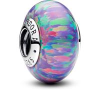Pandora Moments Charm 791691C05 Luminous Opalescent Purple - Sterling Silver Opal, One Size