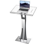 42.5" Pulpits for Churches, Acrylic Podium Stand with Iron Stable Bottom, Pulpit with 10MM Thickened Acrylic Countertop, Multi Function Lectern for Classroom Music Concert Conference