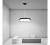 42/52/62Cm Modern Postmodern Wrought Iron Chandelier Round Ceiling Lamp Single Head Light Industrial Sturdy Durable Drop Light White Acrylic Lam for Kitchen Living Room Foyer/Black/42Cm