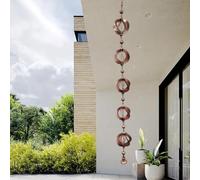 42.52 Inch Rain Chain, Metal Hanging Rain Chains, RotatingRain Catcher Chain With Bell, Wind Chimes, For Window Garden Decorations