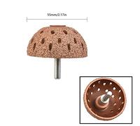 42/55mm Tire Grinding Head Rasp Buffer Ball with 9mm Thread, Alloy Buffing Wheel for Pneumatic Grinders, Round Shank Adaptor, 1pc
