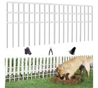 42.5ft(L) x 13in(H) Animal Barrier Fence, 30 Panels No Dig Garden Fence for Dog Rabbit, Rustproof Anti Digging Barrier, Garden Edging Border Ground Defense for Outdoor, Yard, Patio, White